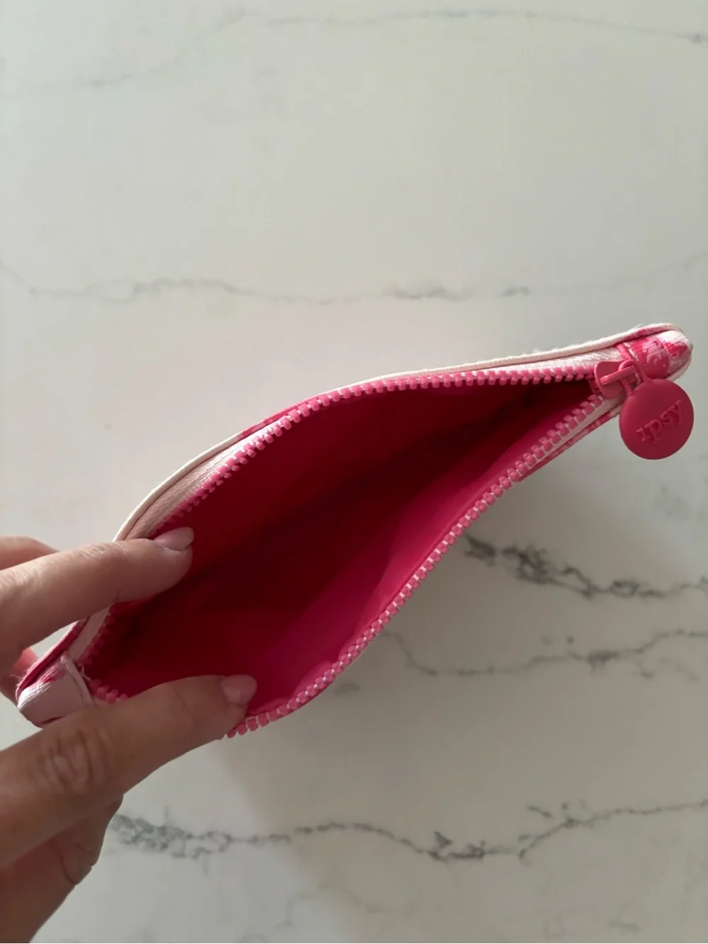 ipsy Pink Kiss-Print Cosmetic Pouch